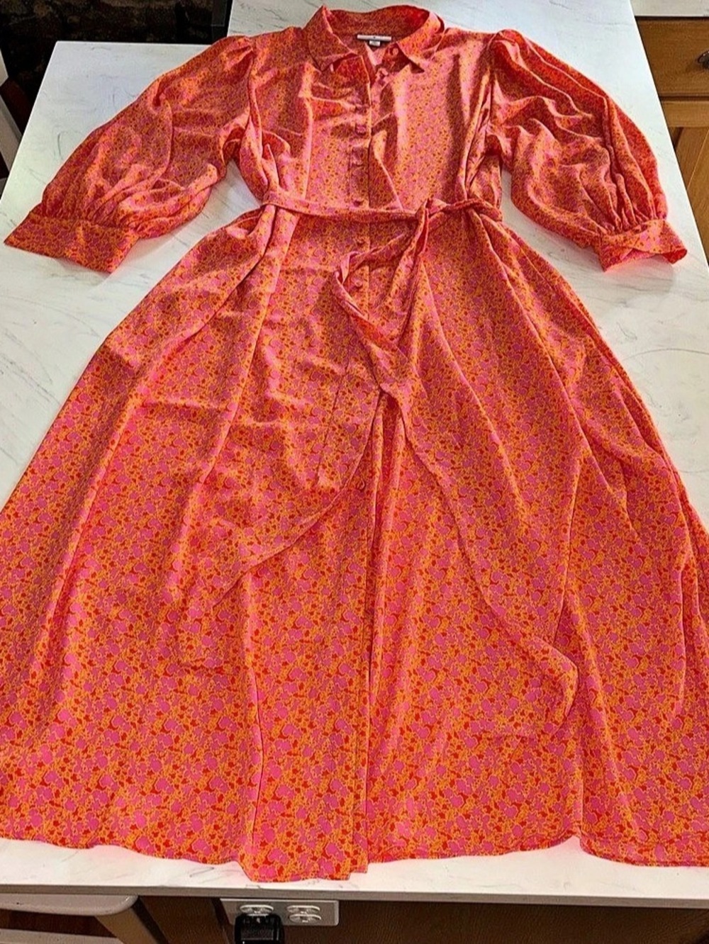 ALEXIS Floral Maxi Dress in Pink & Orange Size 2X New